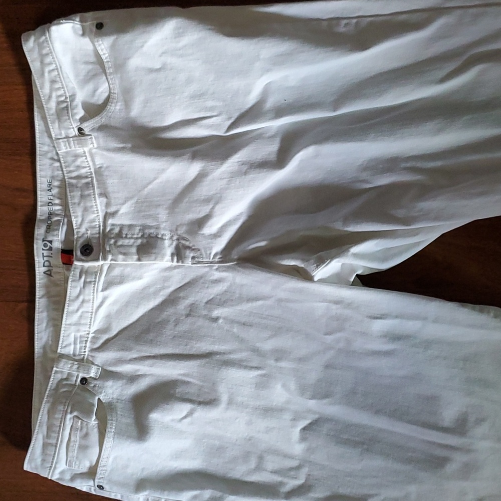 Apt. 9 Cropped Flare Women's White Jean Pants - Size 24W - Picture 2 of 10